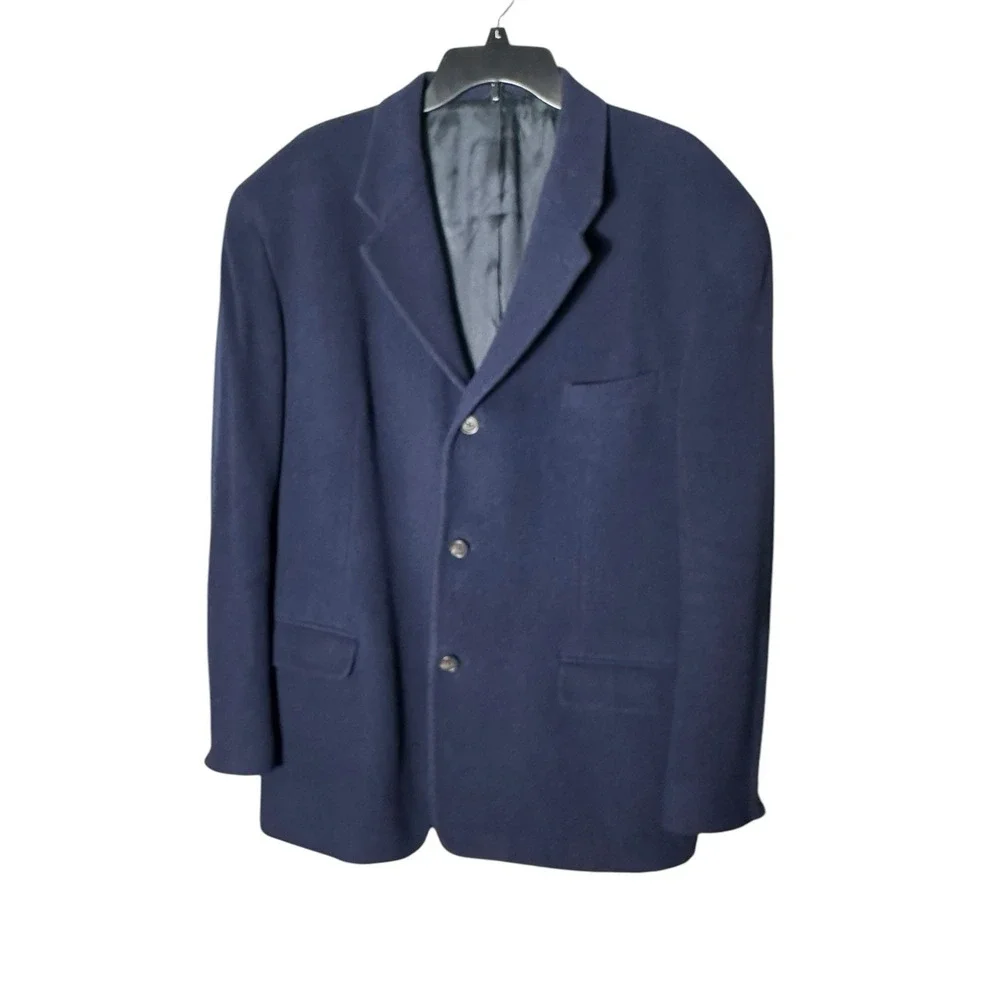 J. Crew‎ Men's Vintage 44R Blue Wool Cashmere Blend Single Breasted Blazer #RR-6